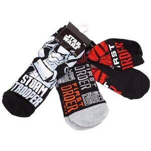 3 Pairs - Vintage Disney Star Wars Adult Shoe 7-12 Low Cut Socks 2016 - Style 3
